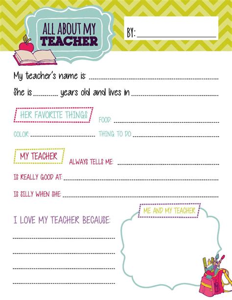 What I Like About My Teacher Printable